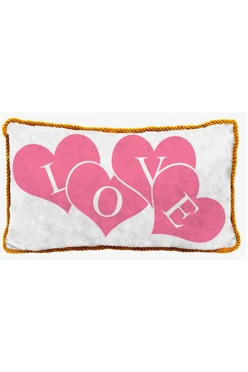 Купить подушку с кантом 30х50 см, с принтом "Love" Купить подушку с кантом 30х50 см, с принтом "Love"