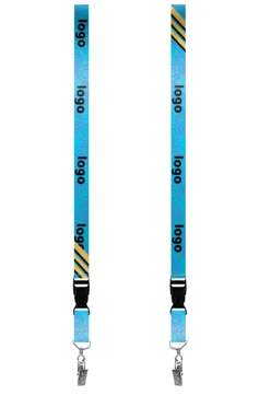 Купить ленту для бейджа блекаут ширина 2 см, с клипсой и трезубцем, с печатью "Logo 3"