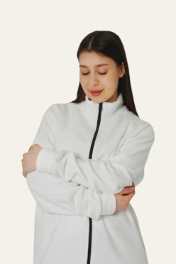 Купить толстовку Каспер флисовую унисекс, однотонную белую