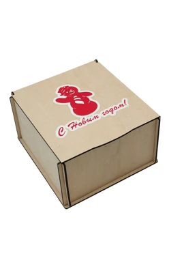 Купить коробка из фанеры с нанесением 220х232х139 мм