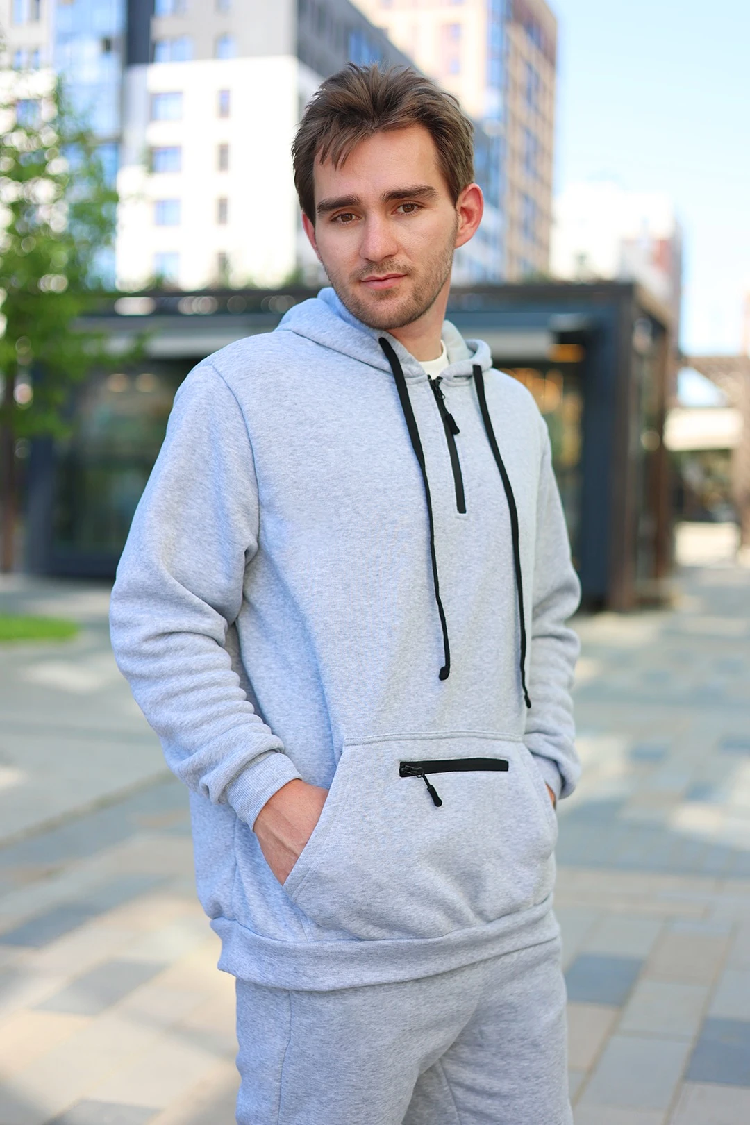 Худи Кензи из футера унисекс, однотонная#4