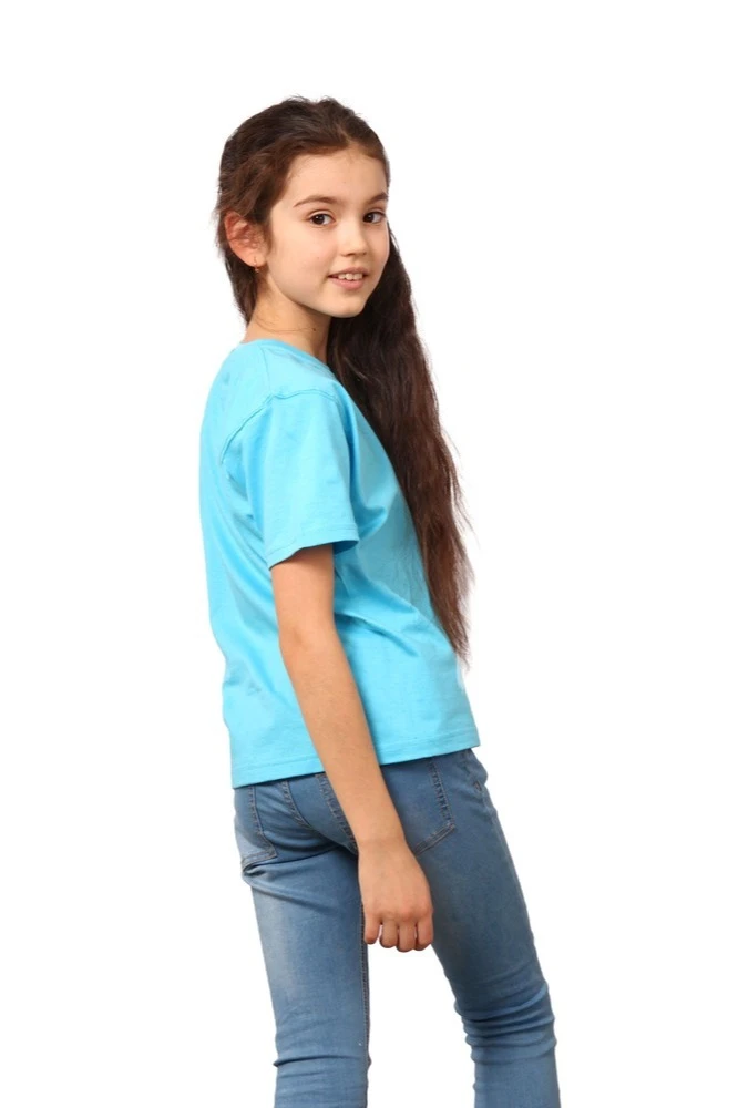 Футболка Премиум детская (Modern) однотонная небесная (хлопок)#1