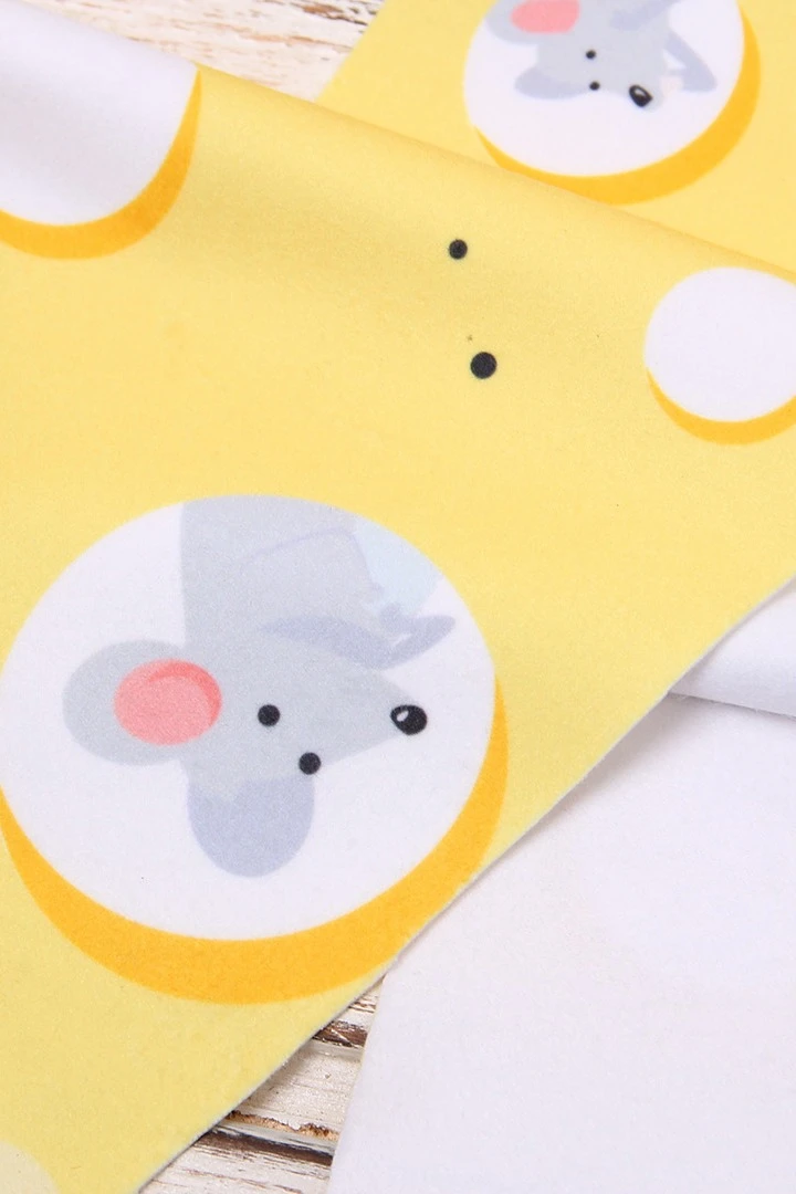 Шарф однослойный утепленный 15х120 см, с полной запечаткой "Mouse"#7