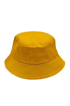 Купить панаму Мадрид из греты с узкими полями, однотонная желтую