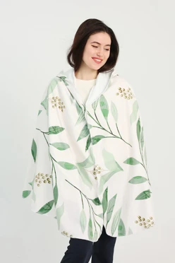 Купить плед-накидку Терраса с полной запечаткой "Green leaves"