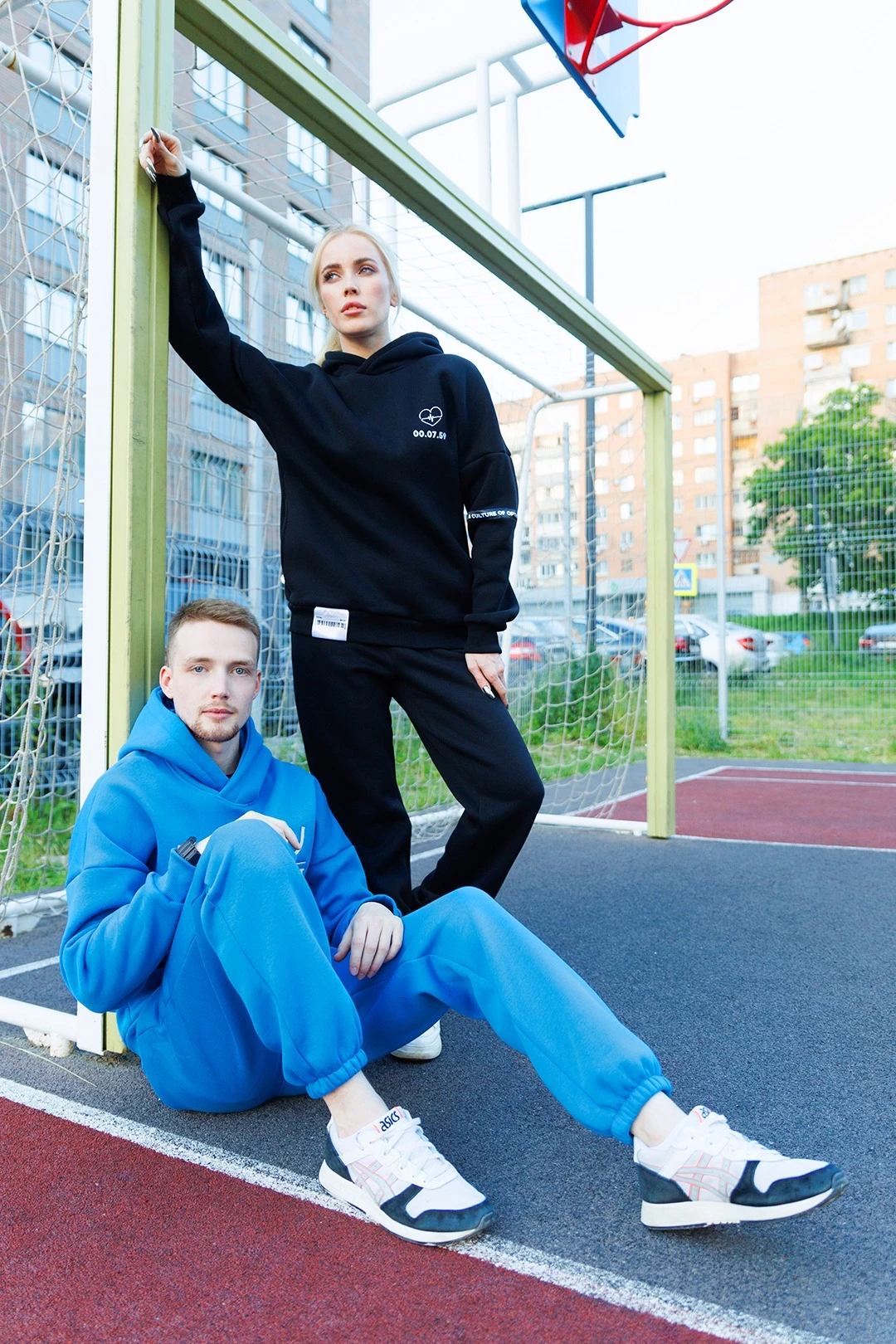 Купить спортивный костюм Лофт из футера унисекс, однотонный "Sports day"