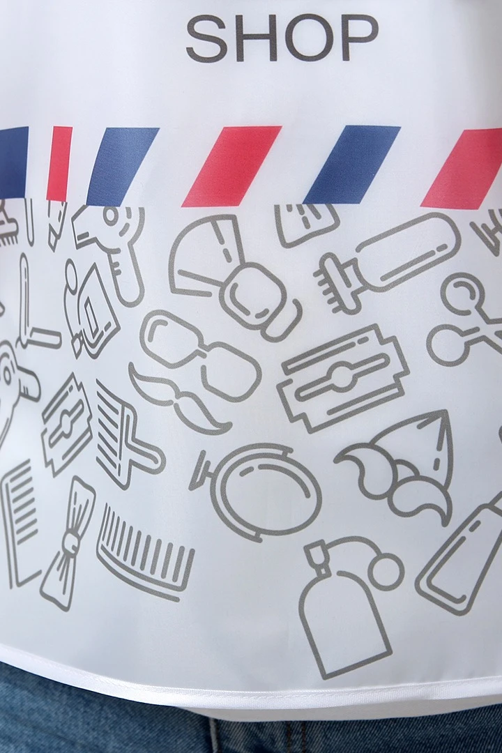 Накидка Инсайт 50х55 см, с полной запечаткой "BARBER SHOP"#6