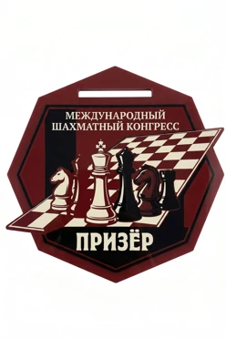 Купить медаль из акрила АС6004 Многоугольник 60 мм с печатью "Chess tournament"