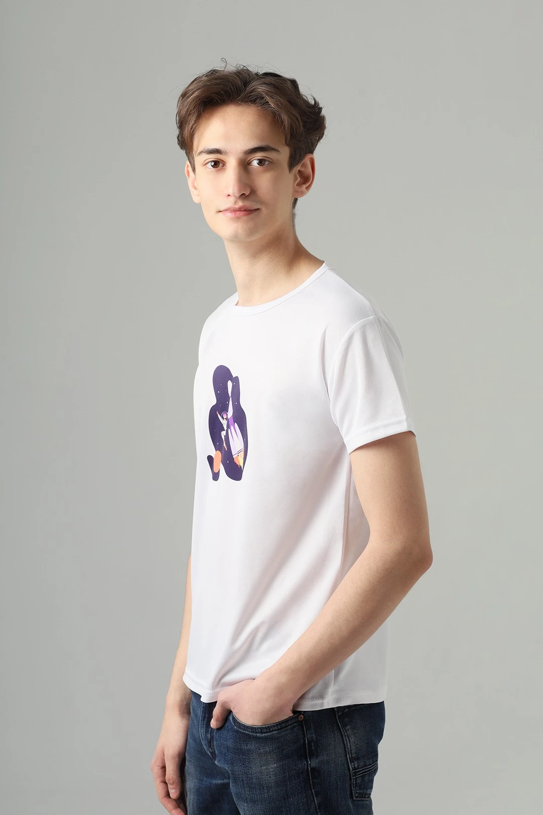 Футболка Джелл из ложной сетки унисекс, белая#1