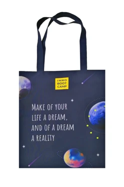 Купить сумку Лайт из габардина 30х40 см, печать с двух сторон "Make of your life a dream"