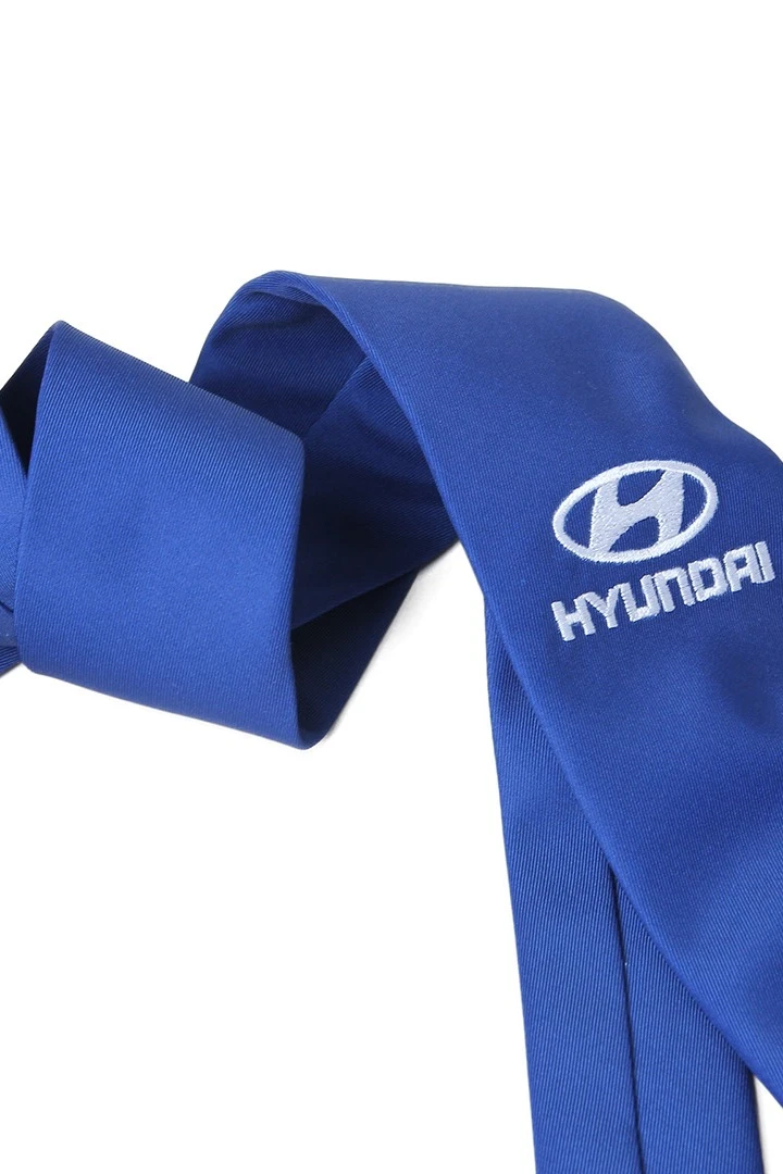 Галстук Босс с вышивкой из адверты мужской, с полной запечаткой "Hyundai"#6