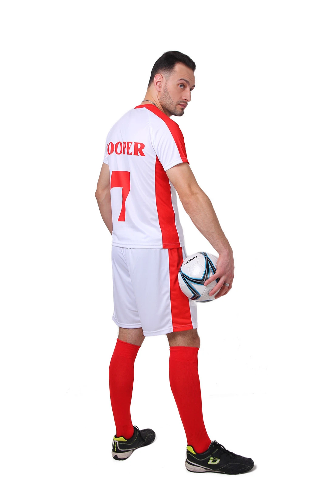 Гетры футбольные взрослые, однотонные красные#2 Гетры футбольные взрослые, однотонные красные#2