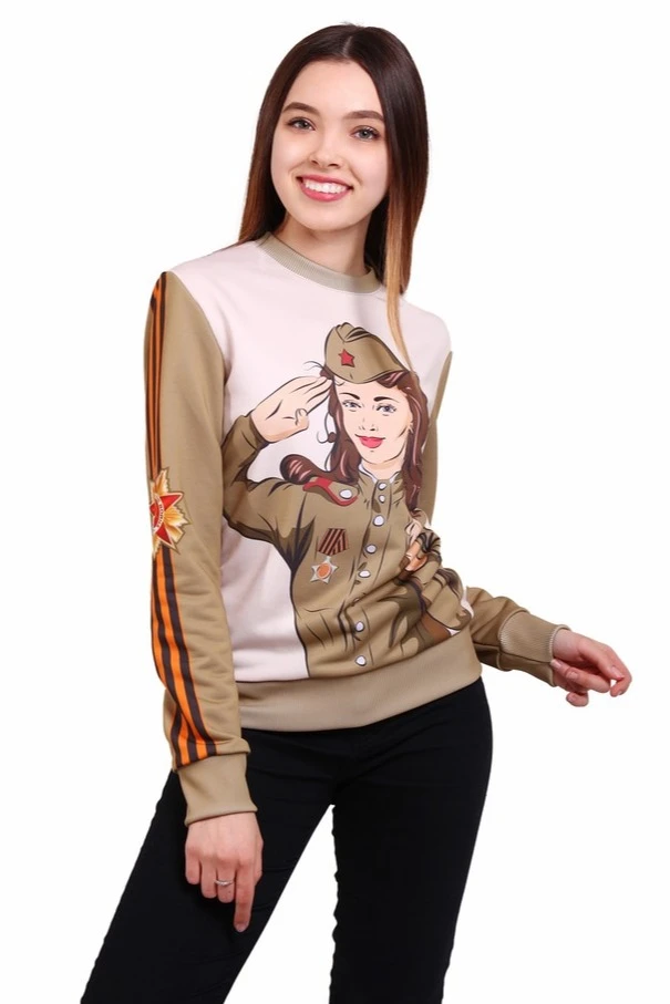 Свитшот Гарри унисекс из футера с полной запечаткой "Victory Day"#1