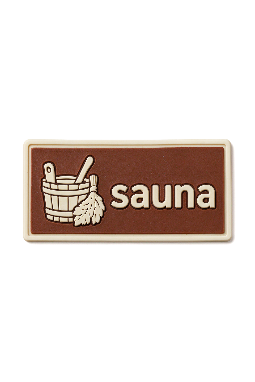 Купить шеврон ПВХ прямоугольный рельефный 8х4 см "Sauna"