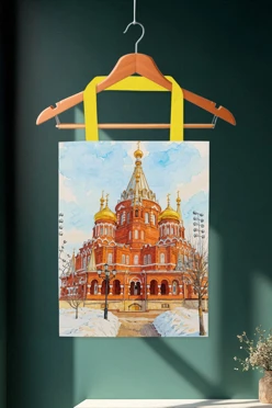 Купить сумку Лайт из габардина 35х45 см, с принтом "Mikhail Archangel Cathedral"