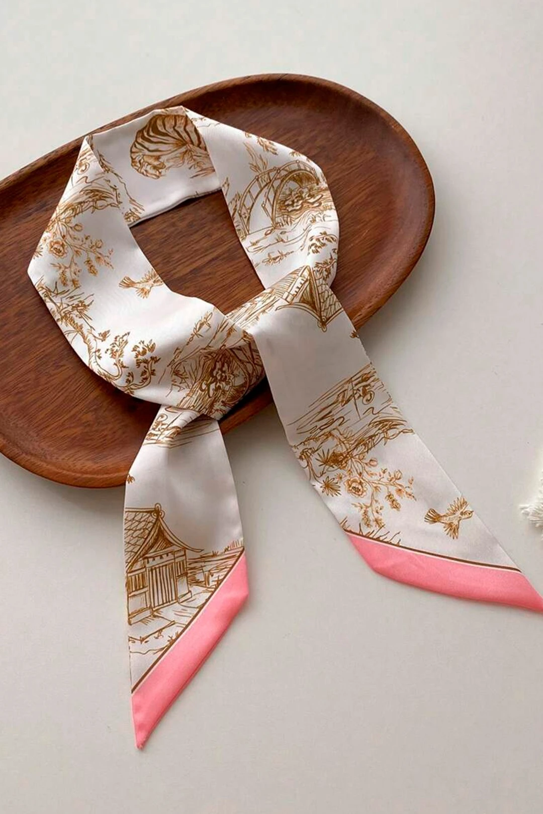 Шарф-платок Твилли двухслойный 5х90 см, с полной запечаткой "Legenda"