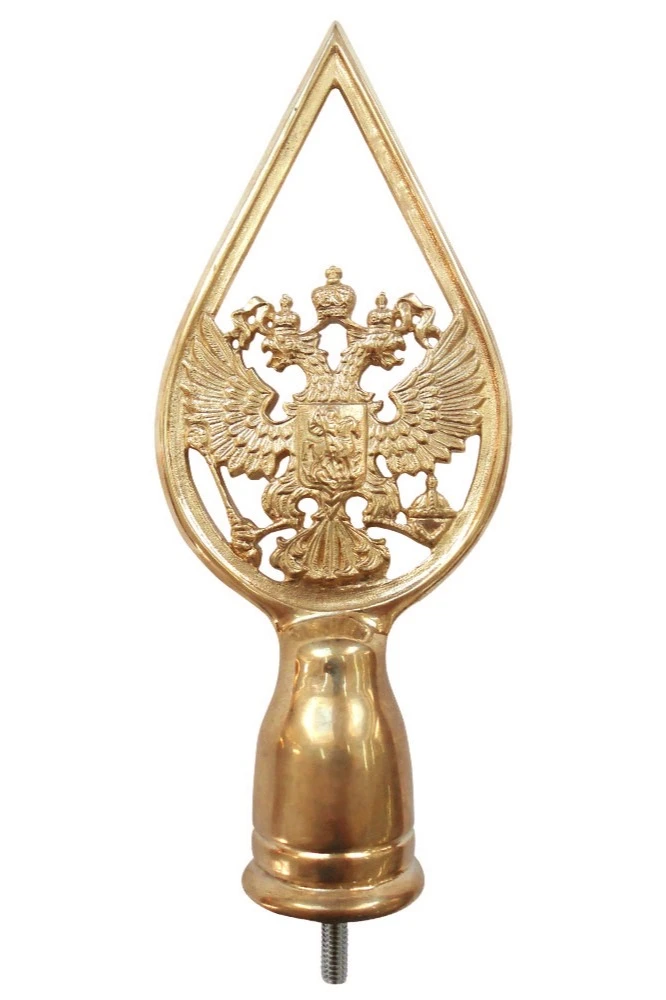 Навершие с гербом РФ металлическое латунь под золото#2 Навершие с гербом РФ металлическое латунь под золото#2