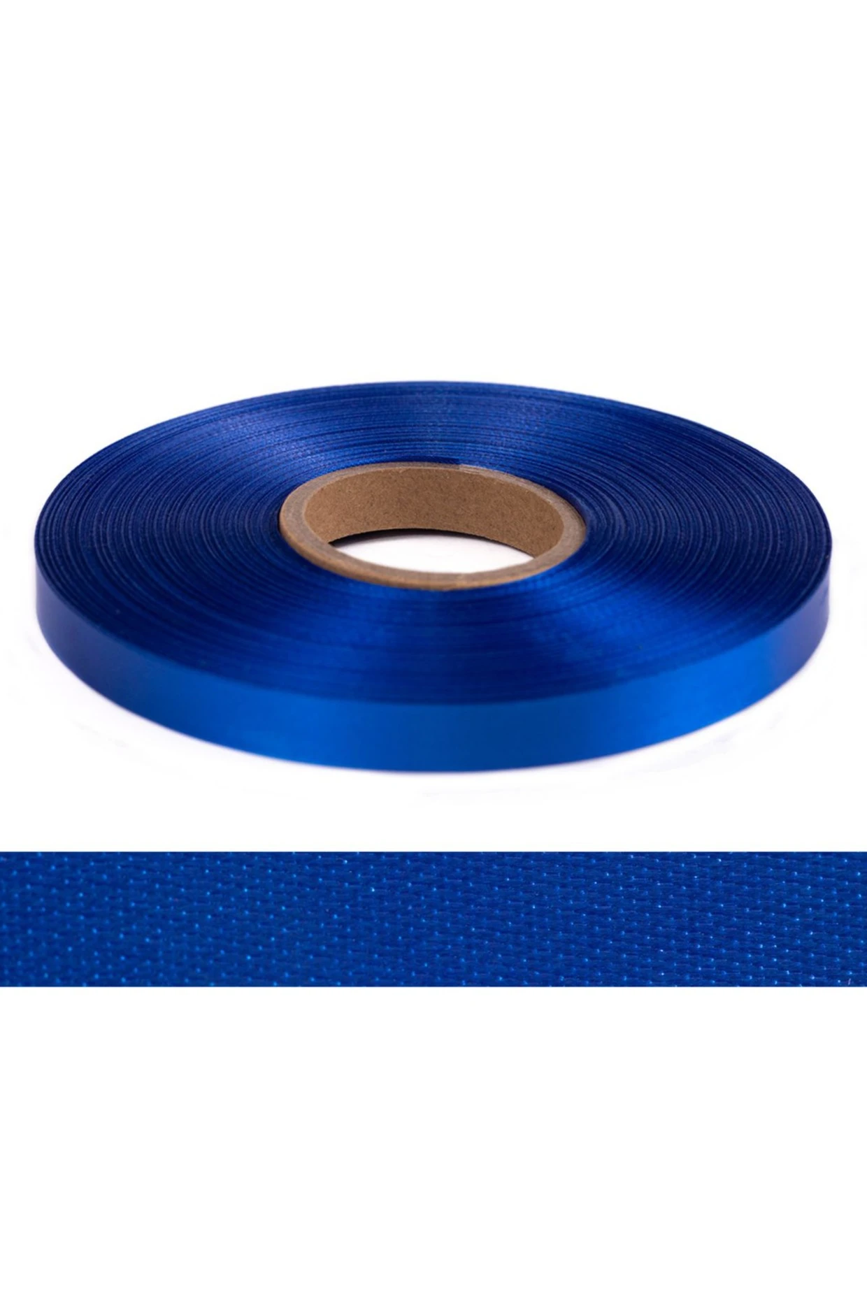 Лента сaтин ширина 1 см, однотонная синяя#1