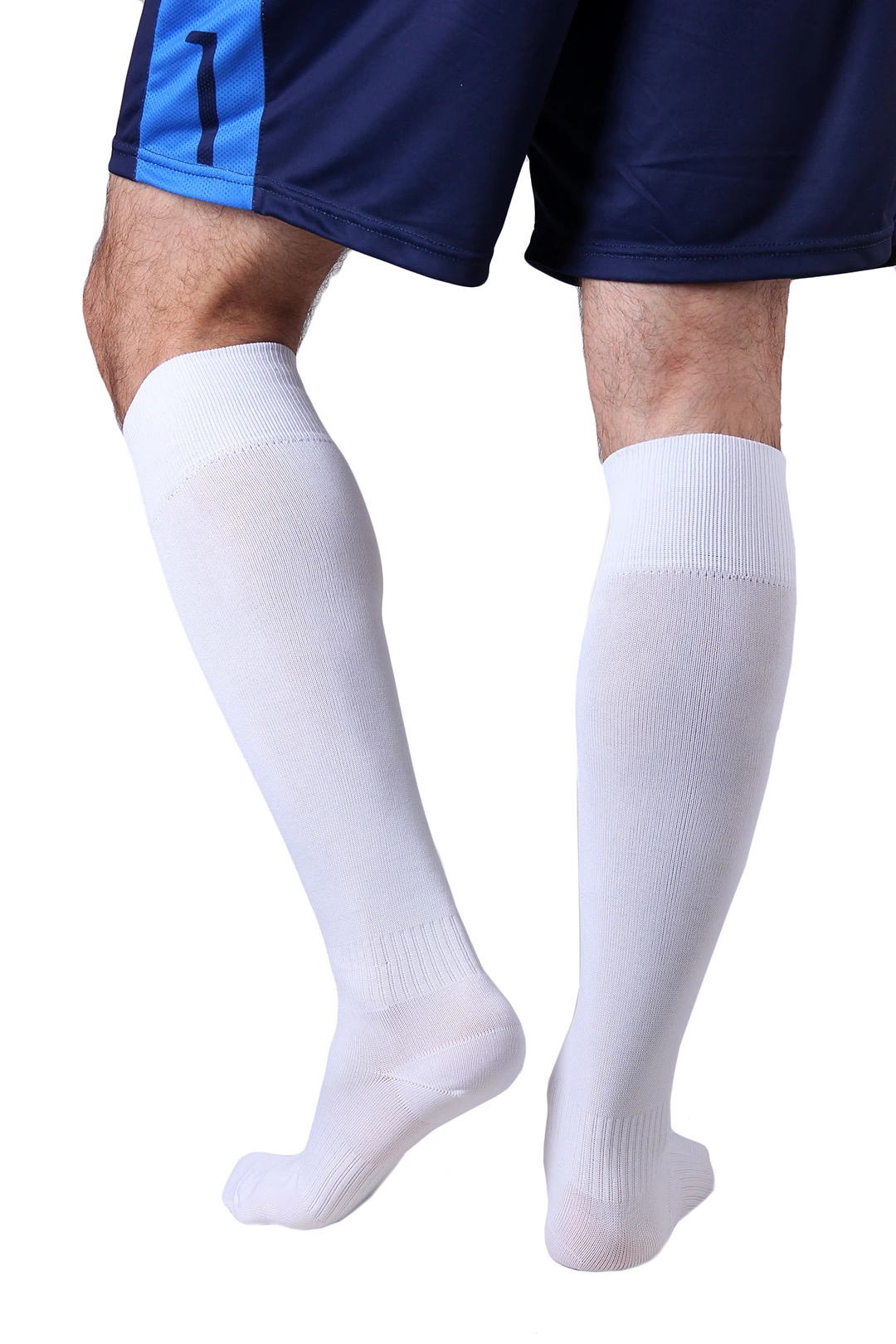 Гетры футбольные взрослые, однотонные белые#1