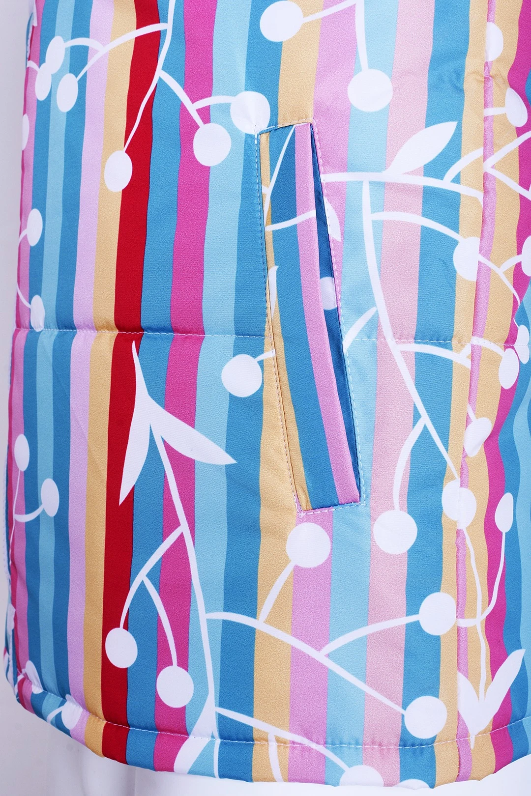 Жилет Портер на синтепоне со стежкой унисекс, с полной запечаткой "Flower"#4