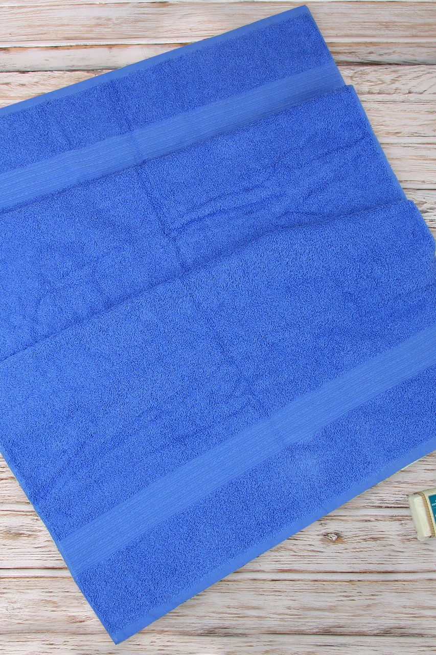 Полотенце махровое 70х140 см (Ituma), однотонное синее#6