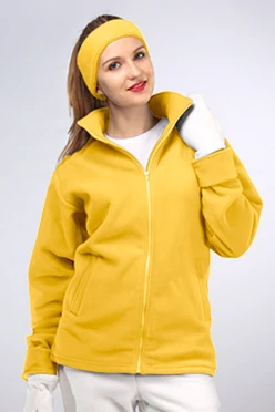 Купить женскую толстовку желтую Харисон без капюшона