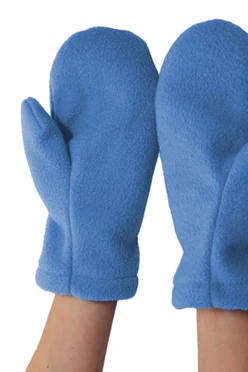 Купить варежки флисовые голубые