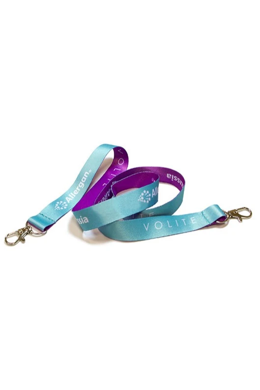 Купить ленту для бейджа блекаут ширина 2 см, с двумя карабинами, с печатью