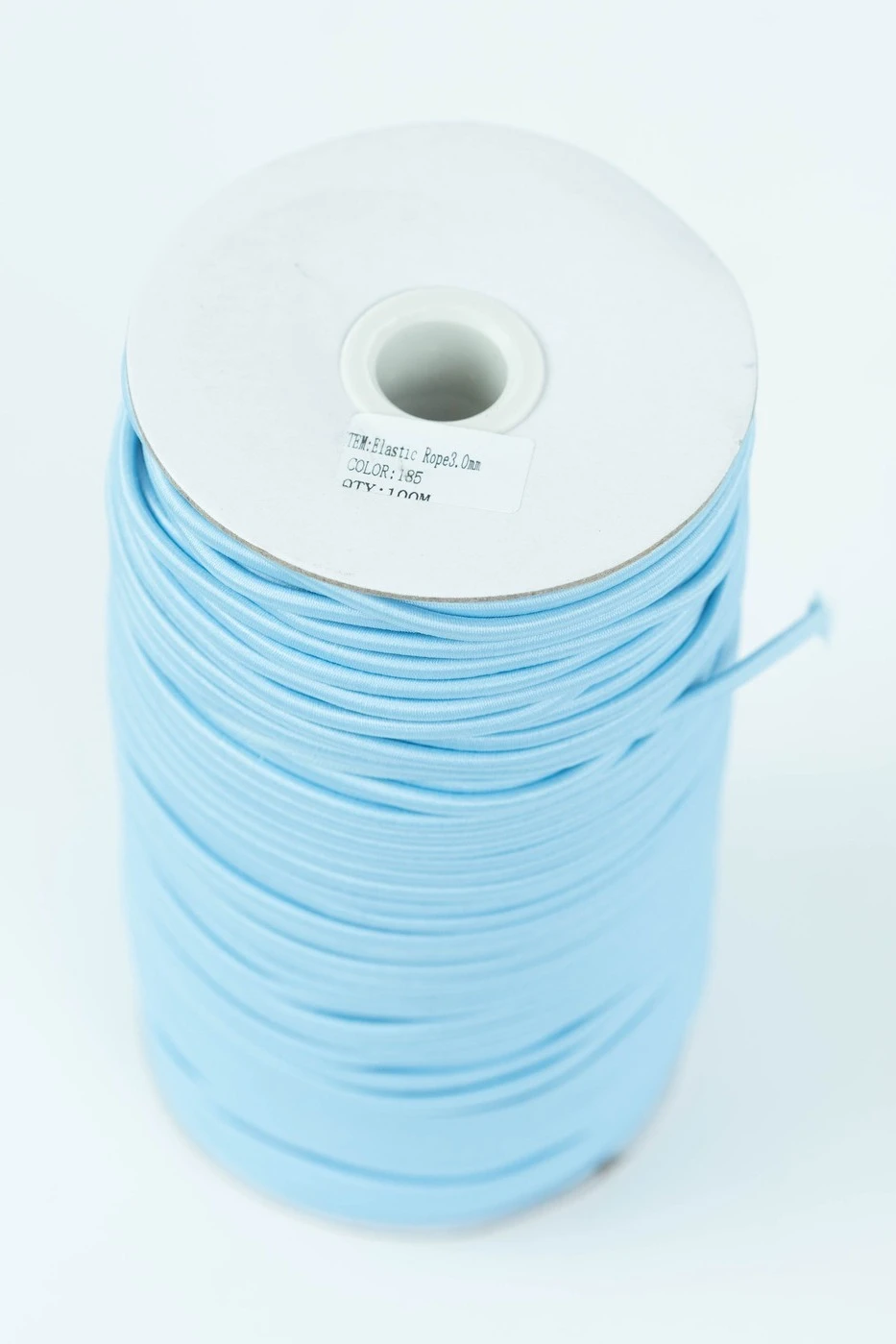 Купить резинку шляпную 100% пэ, 3 мм, свето-голубую