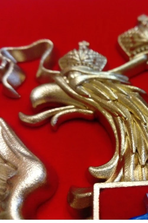 Герб РФ 22х26 см, барельеф, щит флокированный, краска#2