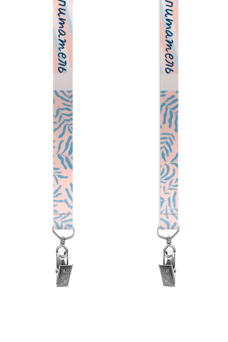 Купить ленту для бейджа атлас ширина 2,5 см, с клипсой, с печатью "Младший воспитатель"