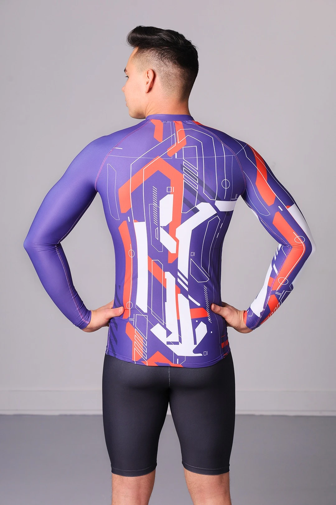 Лонгслив Теодор велосипедный взрослый с полной запечаткой "Matrix"#1 Лонгслив Теодор велосипедный взрослый с полной запечаткой "Matrix"#1