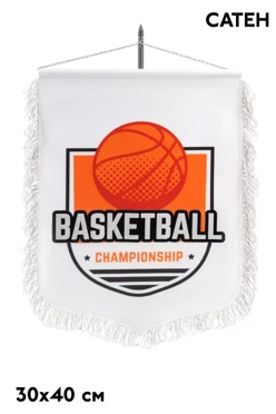 Купить вымпел герб печатный с вышивкой из сатена с бахромой, 30х40 см