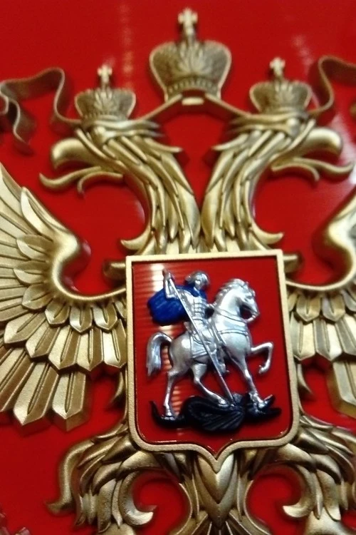 Герб РФ 42х50 см, барельеф, щит пластик, краска#5