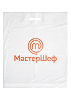 Купить пакет с вырубной ручкой 50х60 см белый