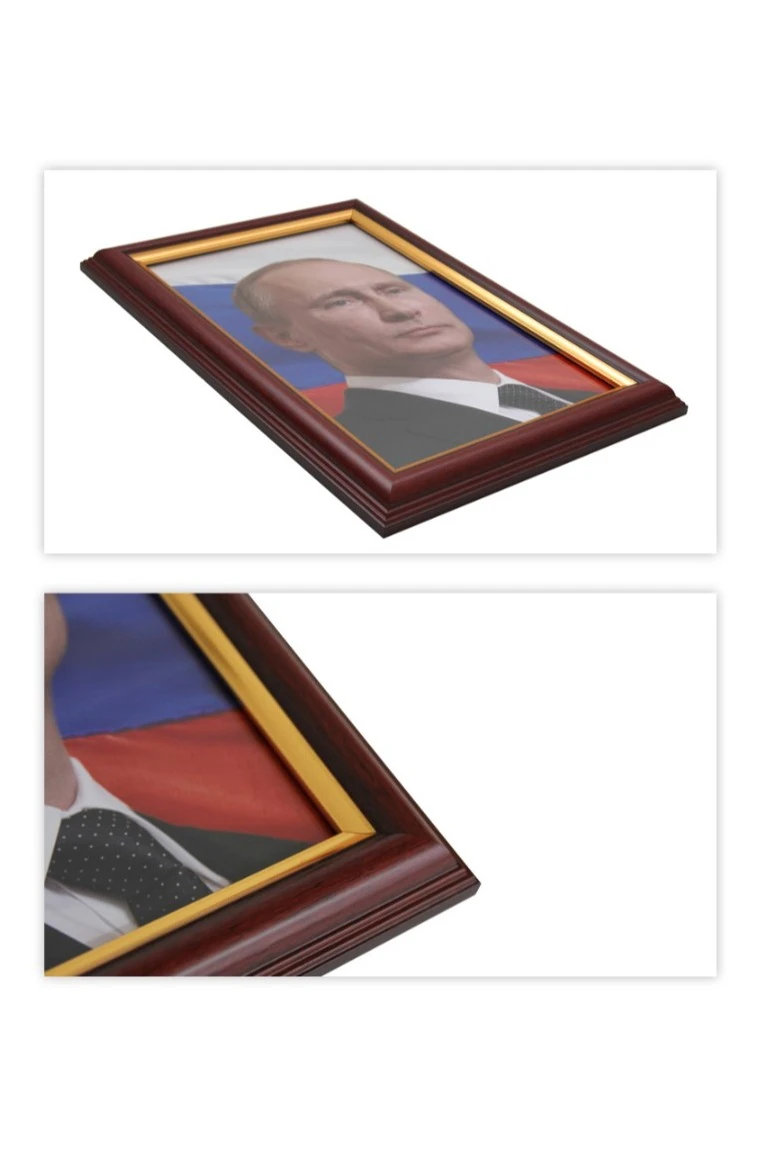 Купить портрет Президента РФ Путина В В 25х35 см стандарт рама красное дерево