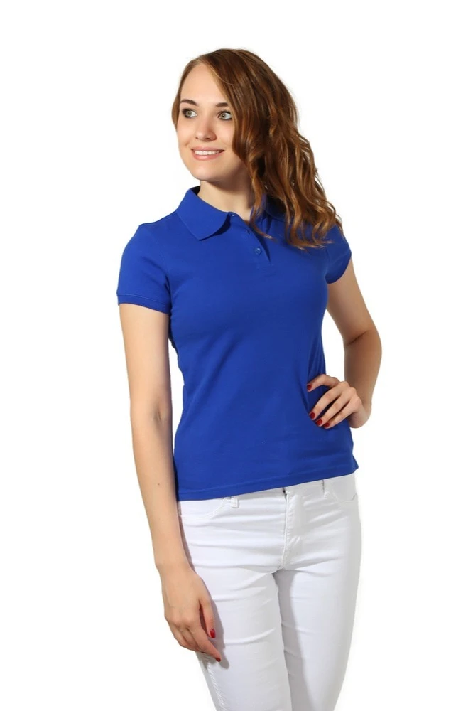 Поло Престиж женская (Modern) однотонная темно-синяя (хлопок)#3
