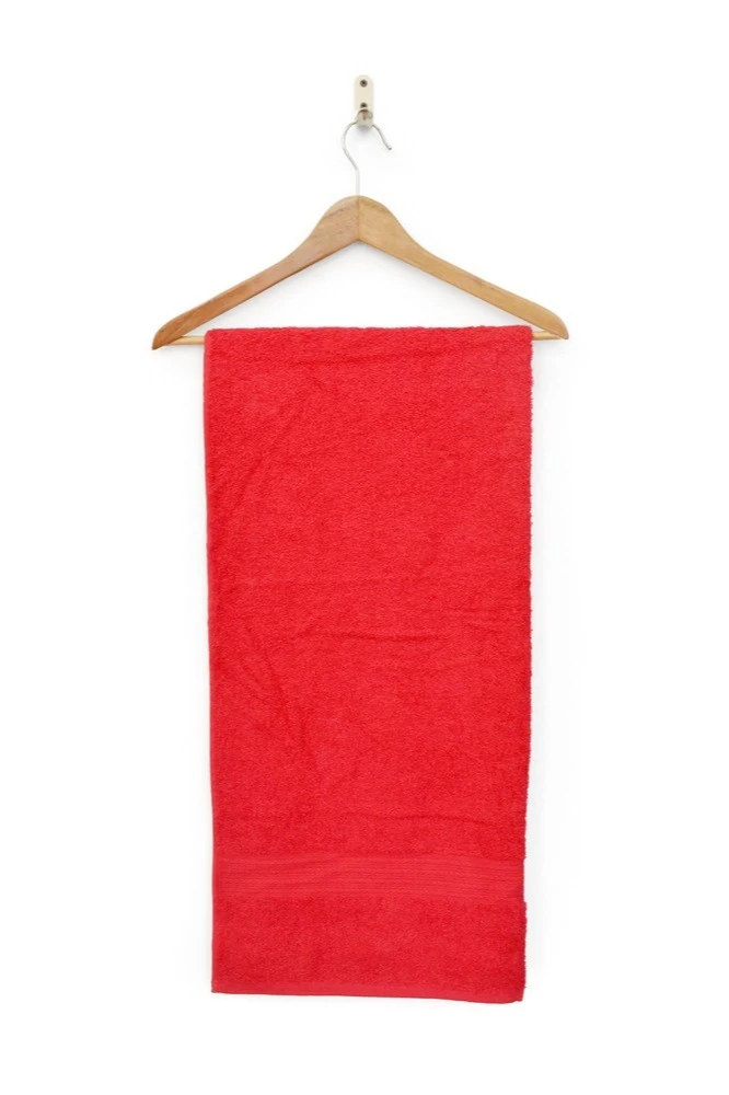 Полотенце махровое 70х140 см (Ituma), однотонное красное#7
