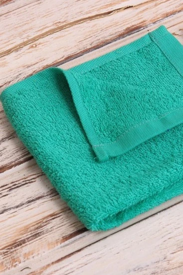 Полотенце махровое 30х30 см (Ituma), однотонное светло-зеленое#1
