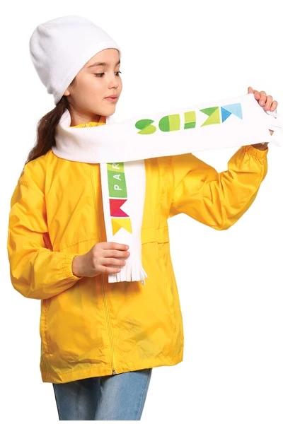 Шарф флисовый однослойный 15х130 см, однотонный "Kids Park"#1