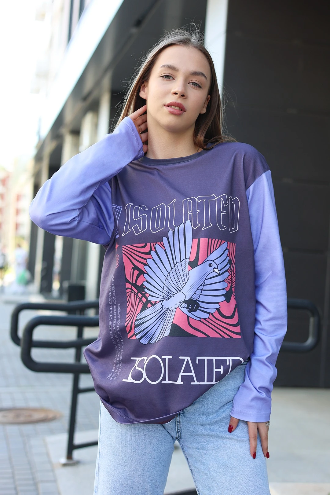 Купить лонгслив Теренс Плюс оверсайз унисекс с полной запечаткой "Isolated"