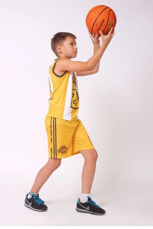 Баскетбольная форма Рассел детская с полной запечаткой "Orange"#6