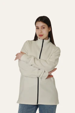 Купить толстовку Каспер флисовую унисекс, однотонную молочную