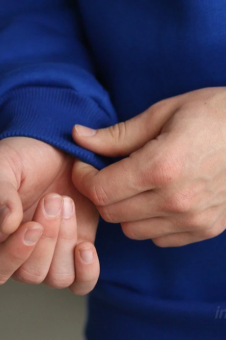 Свитшот Тревис из футера унисекс, однотонная синяя#4