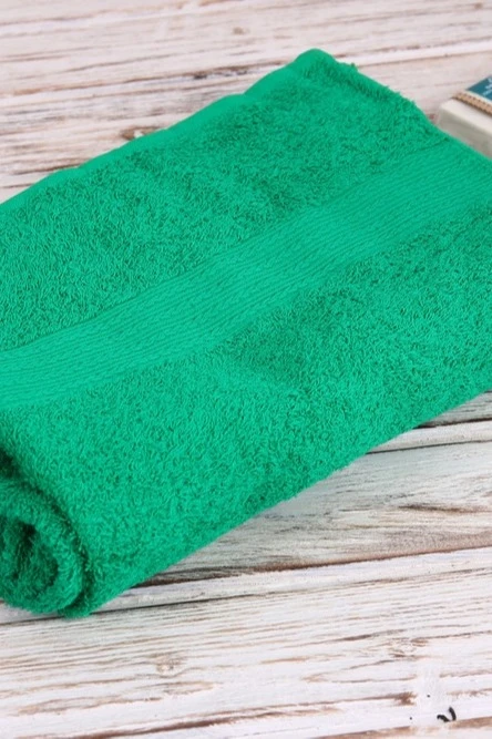 Полотенце махровое 70х140 см (Ituma), однотонное ярко-зеленое#3