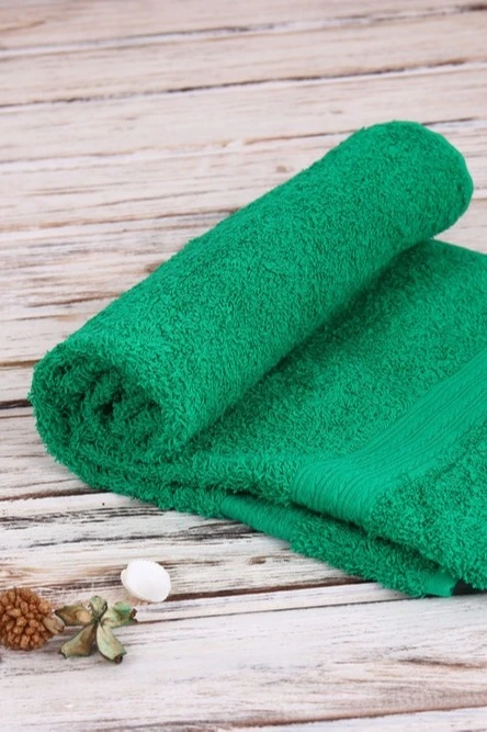 Полотенце махровое 70х140 см (Ituma), однотонное ярко-зеленое#2