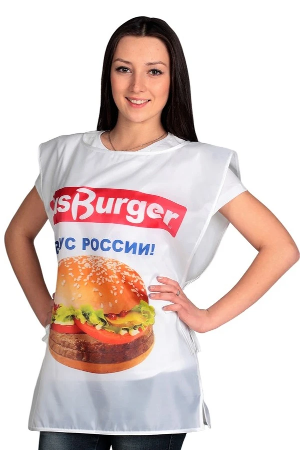 Купить накидку с полной запечаткой 50х70 см "RusBurger"