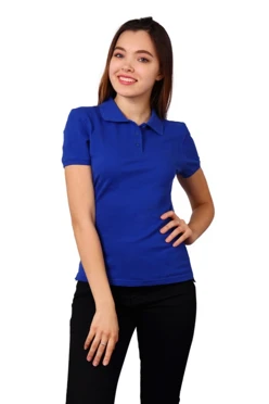 Купить футболку женскую темно-синюю Поло Престиж