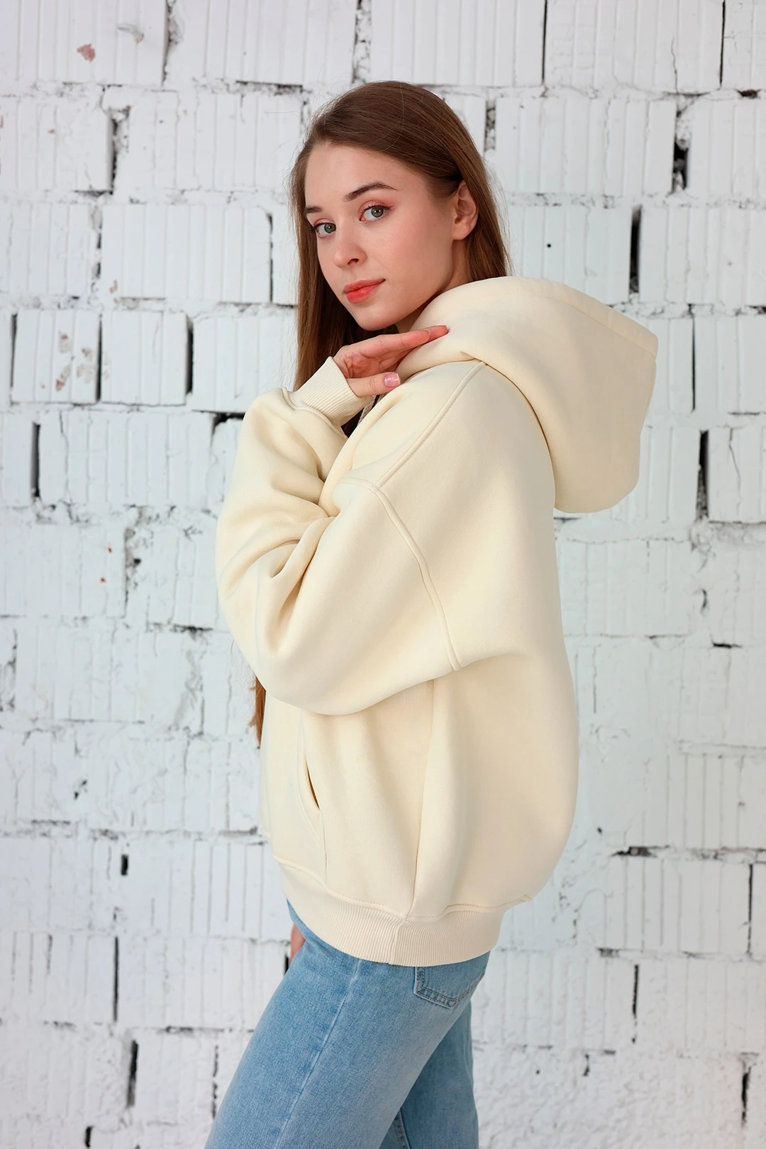 Худи Данте из футера оверсайз женская, однотонная#1