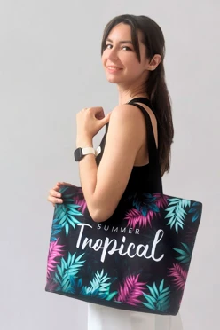 Сумка Тропикана из оксфорда 46х32х12 см, печать с двух сторон#1 Сумка Тропикана из оксфорда 46х32х12 см, печать с двух сторон#1